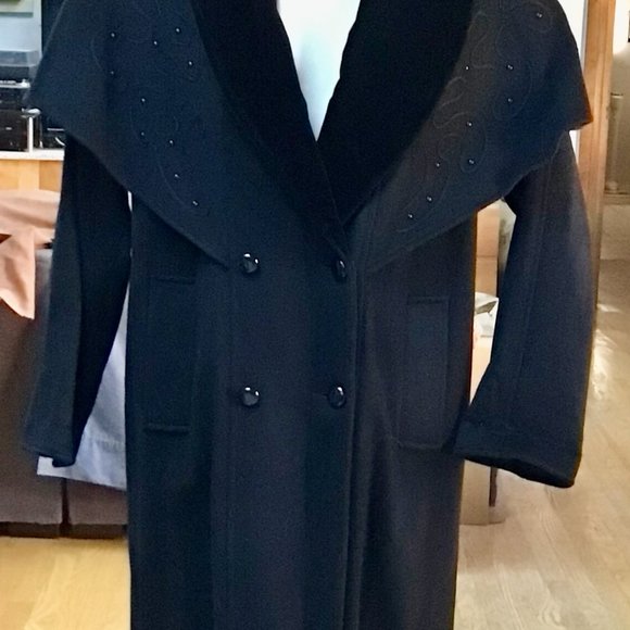 Retro Luxe Capelet wool Charles Klein coat - Picture 1 of 5
